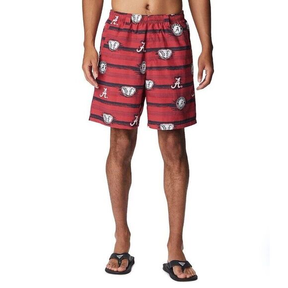 Alabama Crimson Tide Swim Trunks Mens 1X Red  Paint Your Colors Columbia PFG New - Picture 1 of 7